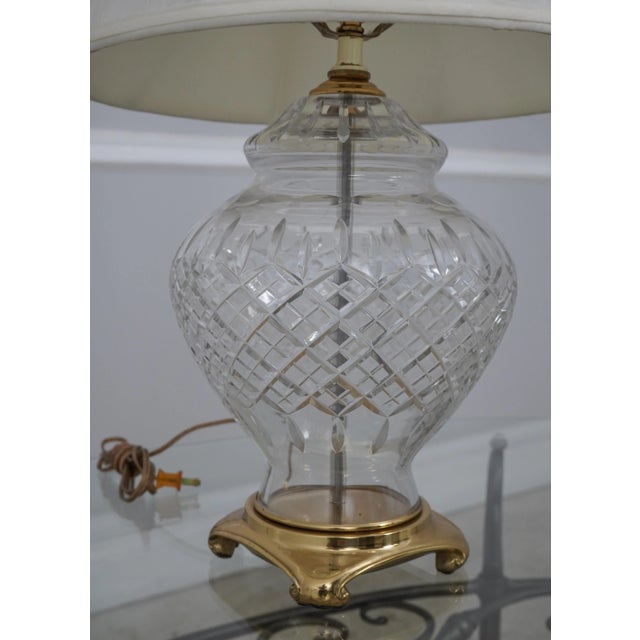 Ethan Allen Crystal & Brass Table Lamp W. Shade Chairish
