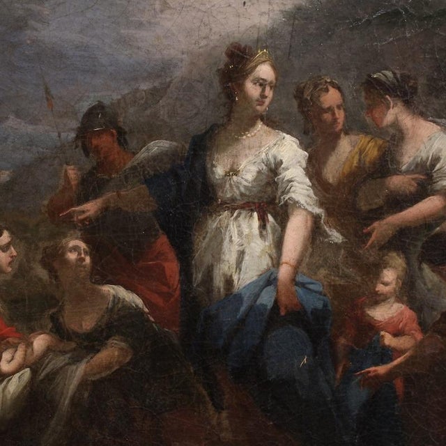 Venetian School, Moses Saved from the Waters, 1730, Oil on Canvas For Sale - Image 4 of 16