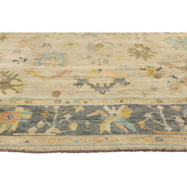 Vintage Modern Turkish Oushak Rug - 10'03 X 13'09 For Sale - Image 4 of 9