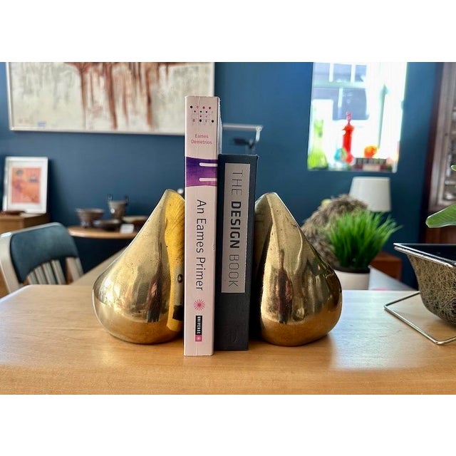1970s Vintage Pair of Ben Seibel Brass Orb Bookends For Sale - Image 5 of 6