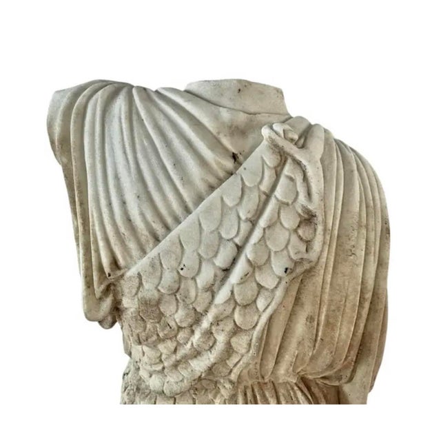 Cream Greek Roman Marble Torso Sculpture on Iron Stand, 20th Century, Italy For Sale - Image 8 of 18