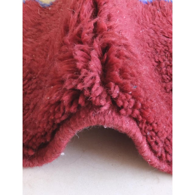Textile Red Contemporary Beni M'Rirt Wool Rug - 9.8 X 7.1 Ft For Sale - Image 7 of 10