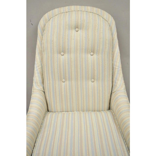 Mid-Century Modern Mid Century Modern Milo Baughman Style Wooden Swivel Base Club Lounge Chair For Sale - Image 3 of 11