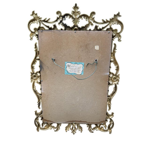 Glass Authentic Vintage Turner Hollywood Regency Gold Rococo Wall Mirror For Sale - Image 7 of 8