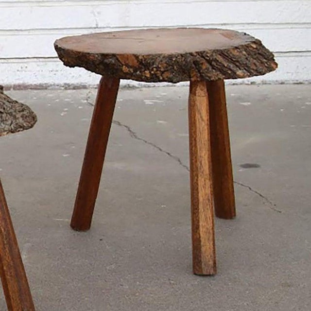 Rustic Set of Live Edge Side Tables For Sale - Image 3 of 11