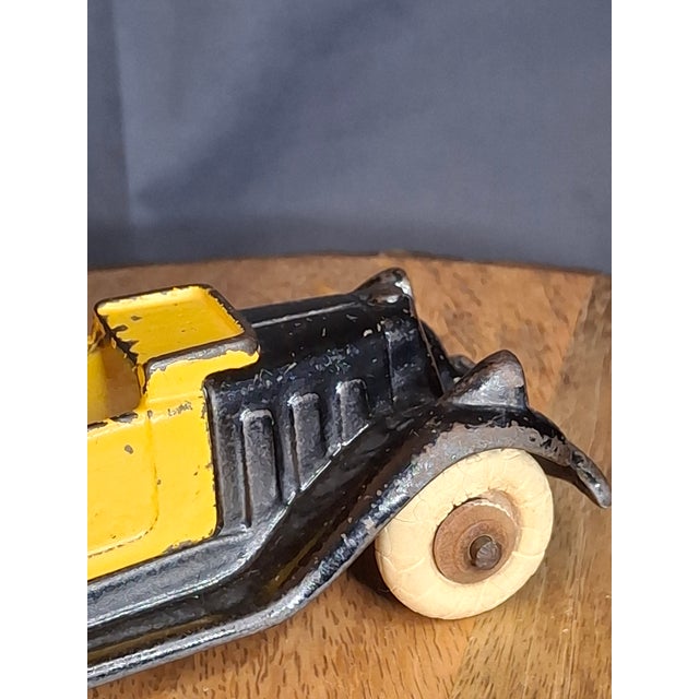 Metal Rare 6" Deluxe Size Hubley Take-a-Part Roadster Yellow & Black Cast Iron 1933 For Sale - Image 7 of 18
