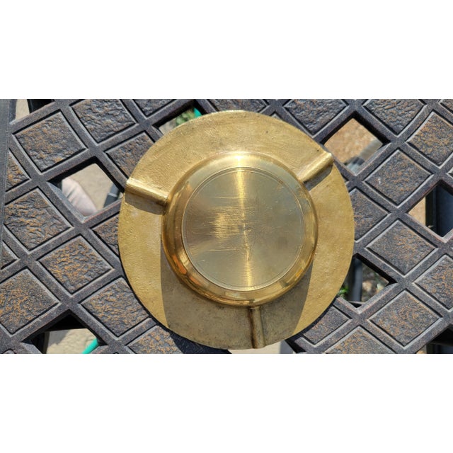 Brass Mid Century Round Brass Ashtray For Sale - Image 8 of 10