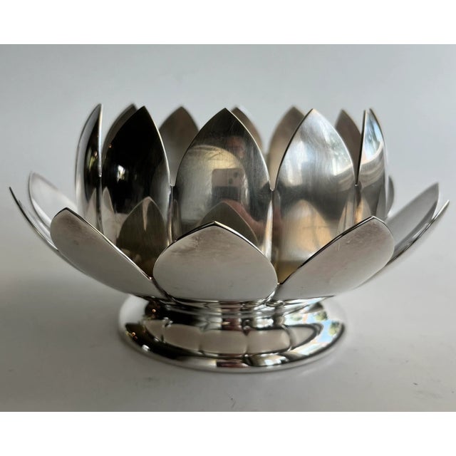 Mid 20th Century Vintage Reed & Baron Silverplate Lotus Flower Vase For Sale - Image 9 of 12