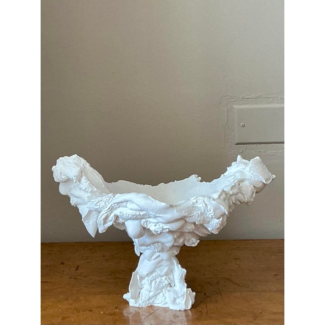 Vintage Boho Plaster Drip Bowl For Sale - Image 4 of 7