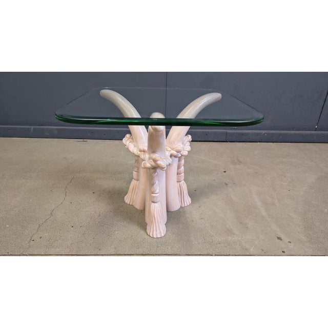 Vintage Faux Tusk Side Table from Sergio Longione, 1980s For Sale - Image 9 of 12