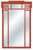 Mid-Century Hollywood Regency Faux Bamboo Greek Key Form Mirror- Burnt Orange For Sale - Image 4 of 6
