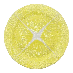 Hollywood Regency Yellow Cabbage Ware Serving Platter or Plate by Secla Portugal, 1970s