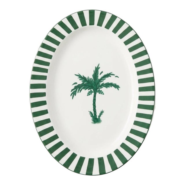 Fern & Co. X Anthropologie Palm Tree Oval Serving Platter For Sale