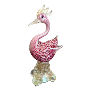 Vintage Boho Glass Bird Sculpture After Murano