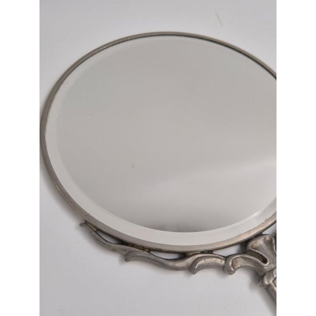 Swedish Grace Hand Mirror in Pewter with Decor, Sweden, 1937 For Sale - Image 4 of 9