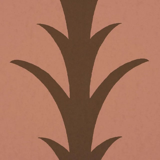 Contemporary Schumacher x Celerie Kemble Acanthus Stripe Wallpaper In Brown On Rosewood For Sale - Image 3 of 4