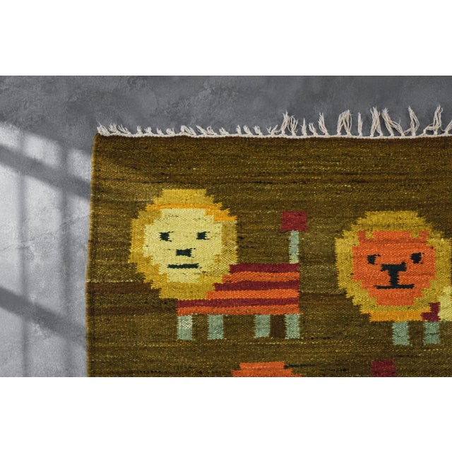 Vintage Polish Woven Tapestry by Maria Janowska for Wielkopolska Spółdzielnia Pracy Przemysłu Artystycznego in Poznań, 1970s For Sale - Image 12 of 15