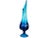 Exquisite modern tall pedestal Le Smith Viking swung vase blue art glass Vase. It is a stunning piece to enhance any home,...