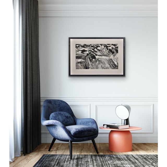 Susan Pomery Wilks, Flock of Sheep, Wales, Large Pastel & Charcoal Artwork, 1990s, Framed For Sale - Image 14 of 18