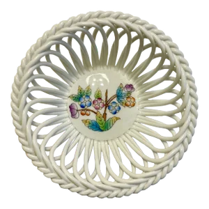 Herend Queen Victoria Reticulated Porcelain Basket