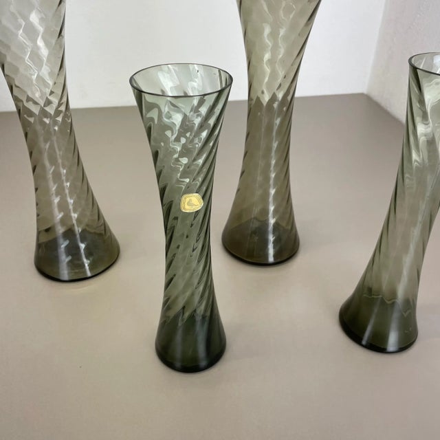 Glass Hand Blown Crystal Glass Vases from Alfred Taube, Germany, 1960s, Set of 4 For Sale - Image 7 of 18