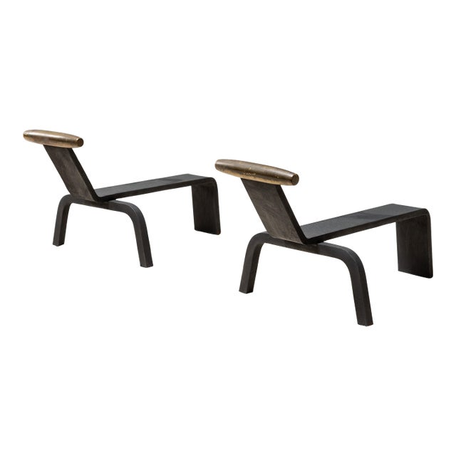 Mid 20th Century Donald Deskey Style Andirons - a Pair For Sale