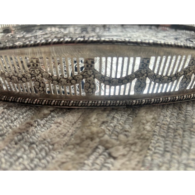 1970s Sheffield Silver Plate Reticulated Gallery Tray For Sale - Image 5 of 11