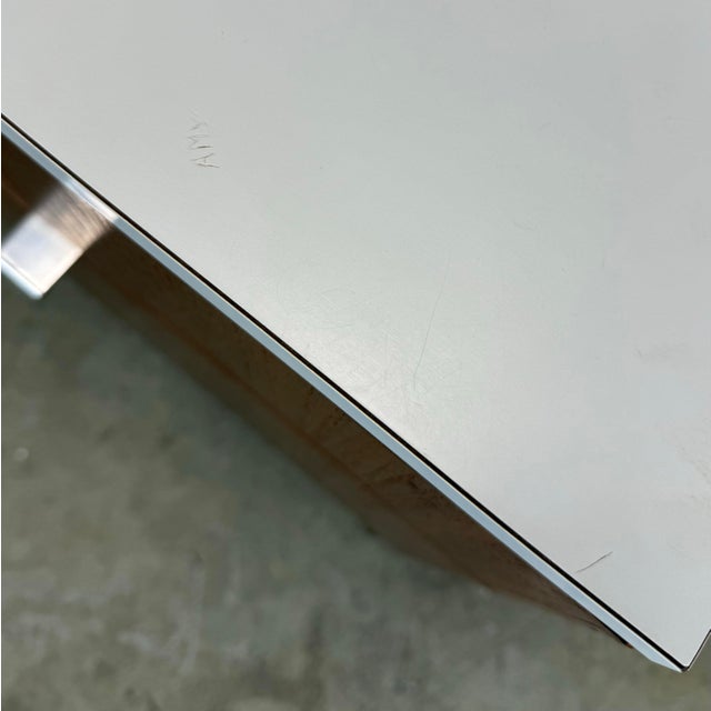 1960’s Mid Century Modern Florence Knoll Credenza / Cabinet in Teak, Stainless & Laminate For Sale - Image 12 of 12