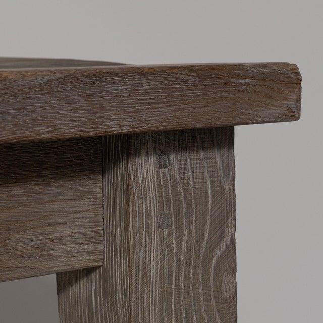 Late 20th Century France Weathered Grey Metal Long Metal-Legged Bench Table For Sale - Image 9 of 11
