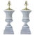 Pair of Distressed Blue & White Urn Table Lamps With Classic Silhouette For Sale - Image 12 of 12