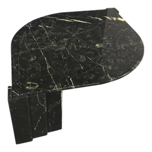 1970s Italian Black Marble Cocktail Table Eye Shaped Mid Century