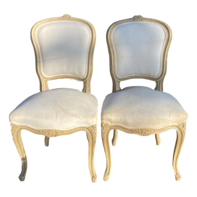 Antique French Provincial Side Chairs - Pair For Sale