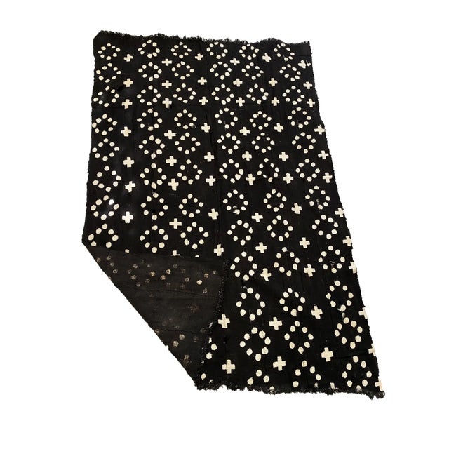 1980s Vintage African Bogolan Mud Cloth Textile Mali 59" by 40" For Sale - Image 5 of 7