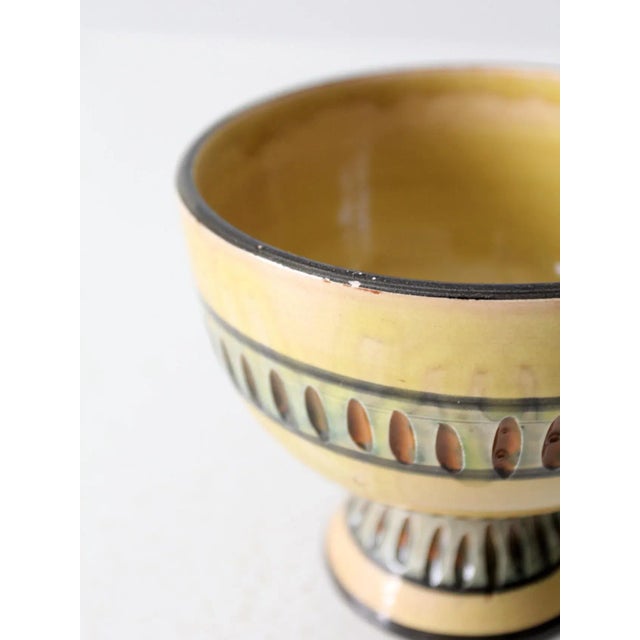 Yellow Mid Century Modern Pottery Vase For Sale - Image 8 of 9