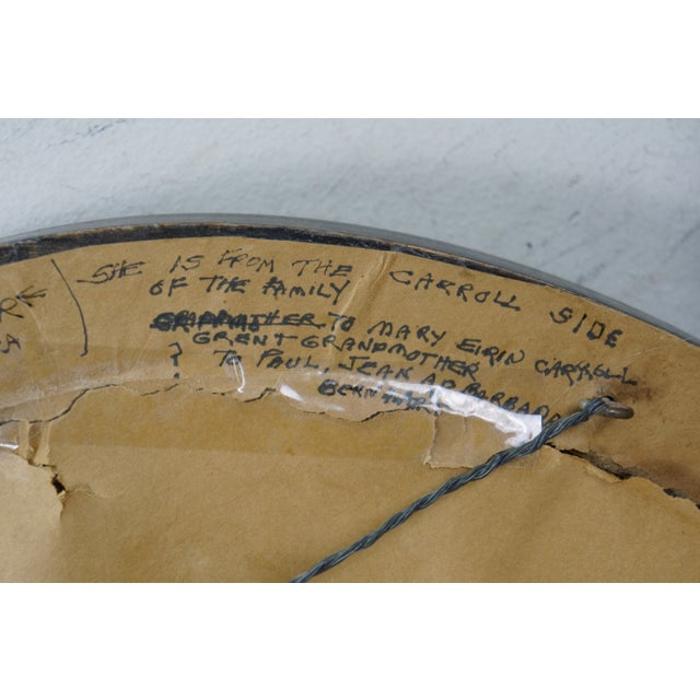 Antique Victorian Enhanced Oval Family Portraits Great Grandmother 17" - Set of 2 For Sale - Image 9 of 11