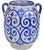 Mid 20th Century Blue Andalusian-Patterned Ceramic Vase W/ Handles For Sale - Image 4 of 9