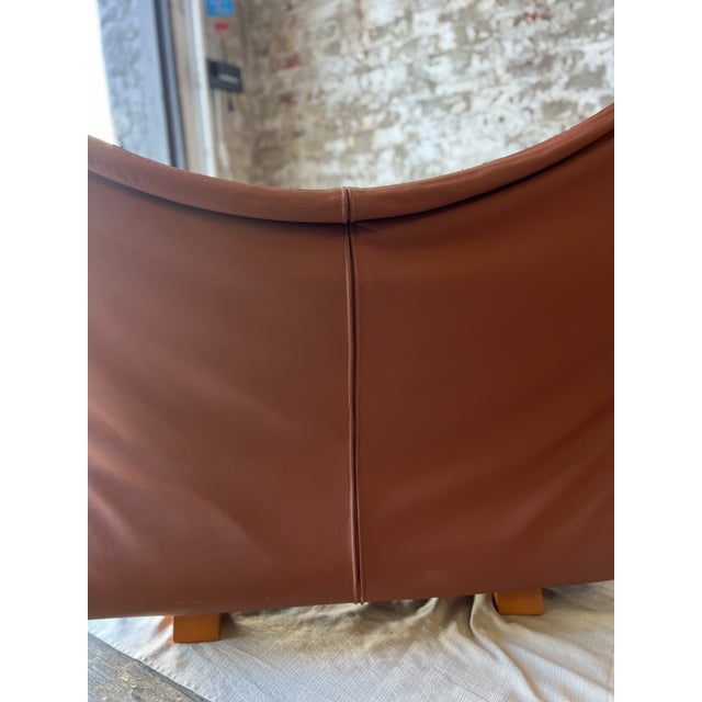 Vintage Cognac Leather Sling Lounge Chairs – Pair For Sale - Image 9 of 18