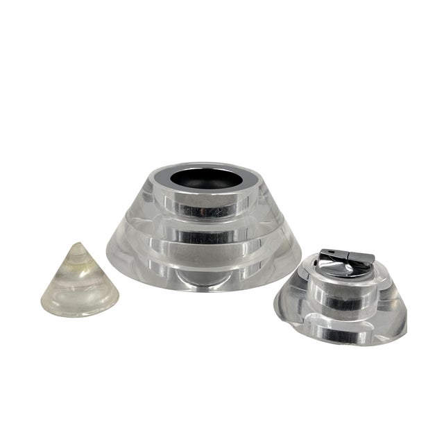 Mid-Century Modern Space Age Lucite Conical Smoking Set, Italy 1970 For Sale - Image 3 of 18