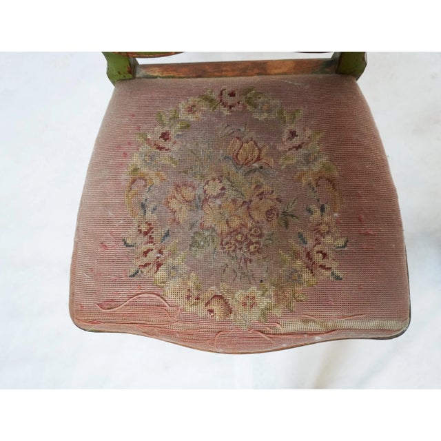 Green Late 19th Century Green Painted Chair With Beautiful Needlepoint Seat For Sale - Image 8 of 16