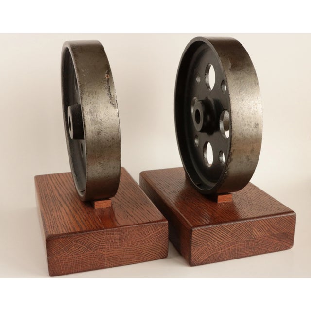 Late 20th Century Industrial Caster Bookends For Sale - Image 4 of 7