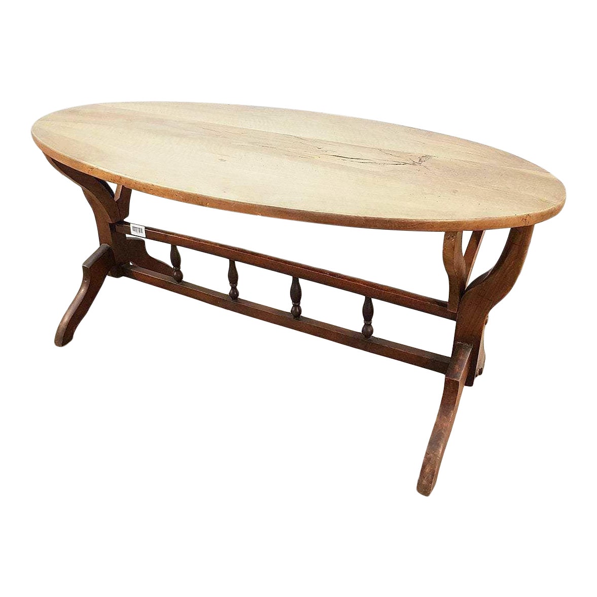 Vintage French Oak Oval Coffee Accent Table Chairish