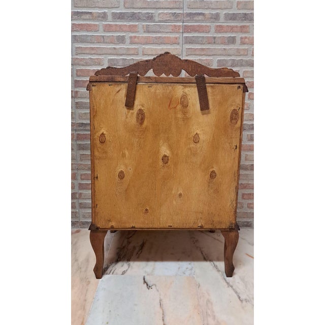 Brown Vintage Nightstand in Bronze and Wood, 1966 For Sale - Image 8 of 9