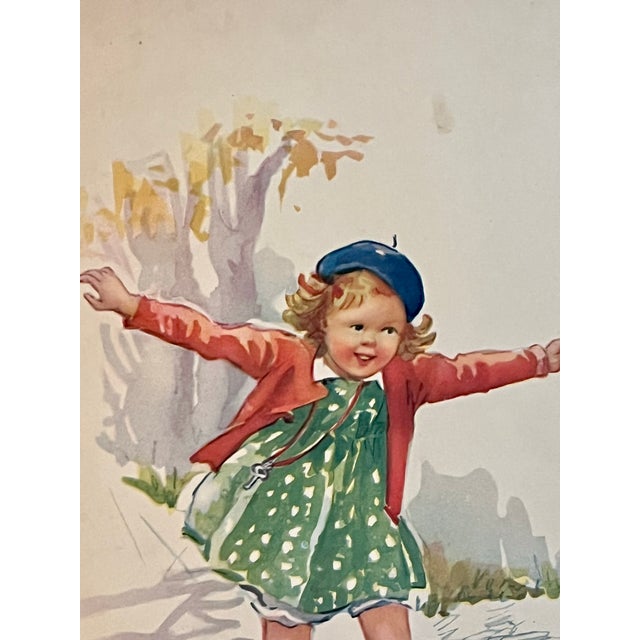 Vintage Framed Children’s Storybook Prints – Pair of Whimsical Nursery Illustrations For Sale - Image 9 of 13