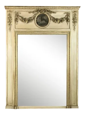 19th Century French Neoclassical Painted Trumeau Ca. 1860
