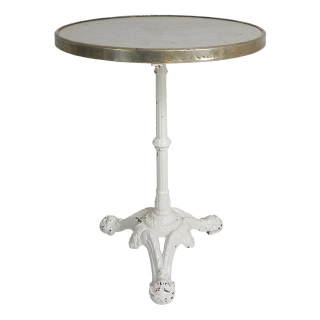 Bistro Table with Cast Iron Legs and Marble Top, 1920s For Sale