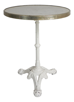 Bistro Table with Cast Iron Legs and Marble Top, 1920s