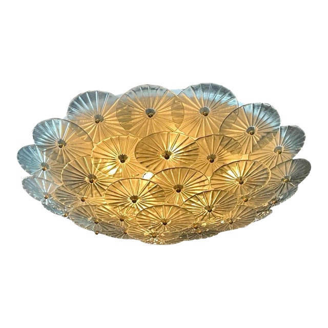 Murano Disc Flush Mount Chandelier For Sale
