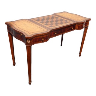 Vintage Maitland Smith Partners Writing Desk Game Table W Chess & Backgammon For Sale