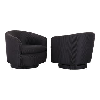 Pair of Swivel Chairs Attributed to Milo Baughman for Thayer Coggin, 1990 For Sale