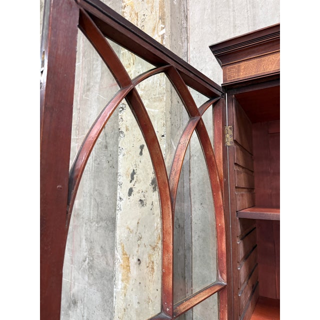 George III Mahogany Secretary Bookcase c.1800 93" For Sale - Image 13 of 17